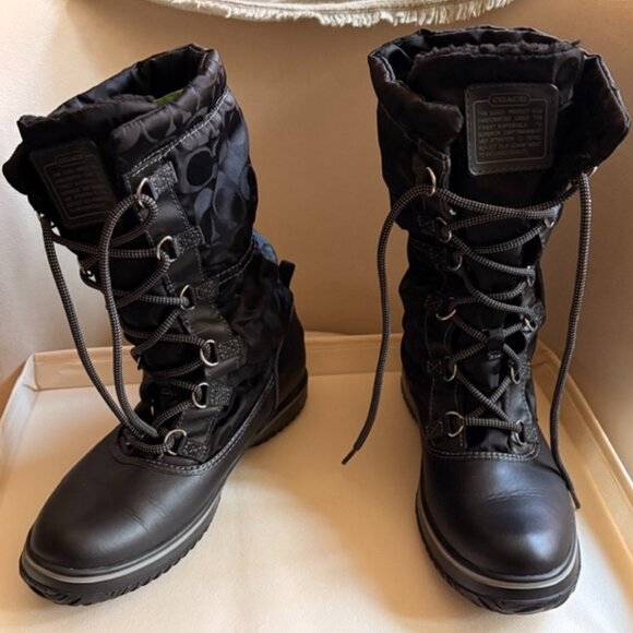 COACH SHAINE Black Nylon Winter Boots, Size 8.5 - Picture 6 of 6